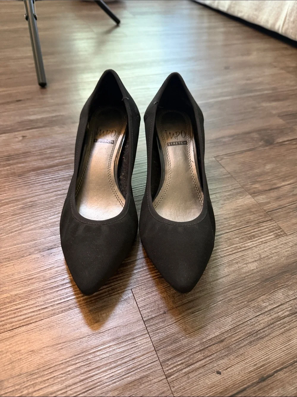 Impo Black Pointed-Toe Stretch Pumps - Classic Work Heels